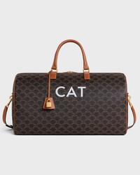 Travel 50 in Triomphe Canvas with Cat Print - TAN - DOG ACCESSORIES - 1 | CELINE