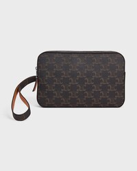 ストラップ付きポーチ / トリオンフキャンバス & カーフスキン - タン - ミニバッグ - 1 | CELINE