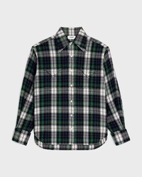 shirt IN tartan cashmere - BLUE/GREEN/WHITE -  - 1 | CELINE