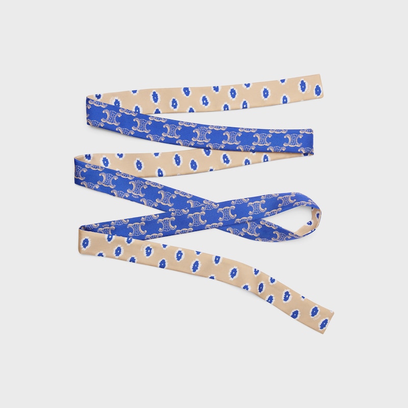 ribbon IN SILK TWILL - BEIGE/BLUE -  - 1 | CELINE