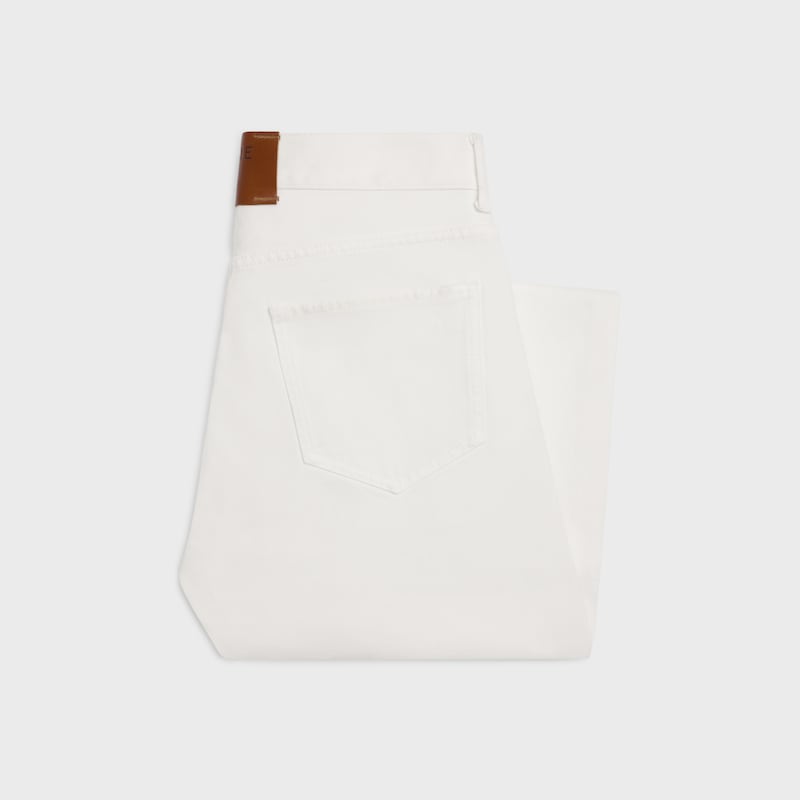 boyfriend jeans 001 IN cotton denim - WHITE HEAVY STONE WASH -  - 1 | CELINE