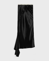 skirt IN viscose satin - BLACK -  - 1 | CELINE