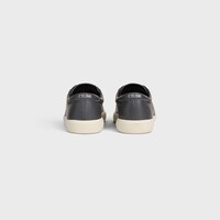 CELINE LOU LOW LACE-UP SNEAKER WITH TRIOMPHE IN LAMBSKIN - DARK GREY -  - 2 | CELINE