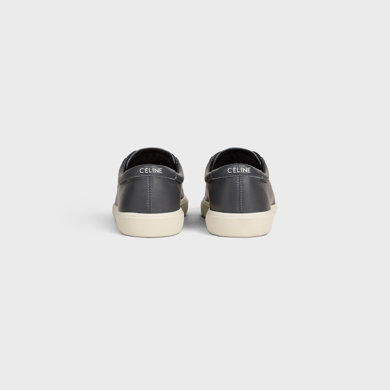 CELINE LOU LOW LACE-UP SNEAKER WITH TRIOMPHE IN LAMBSKIN - DARK GREY -  - 1 | CELINE
