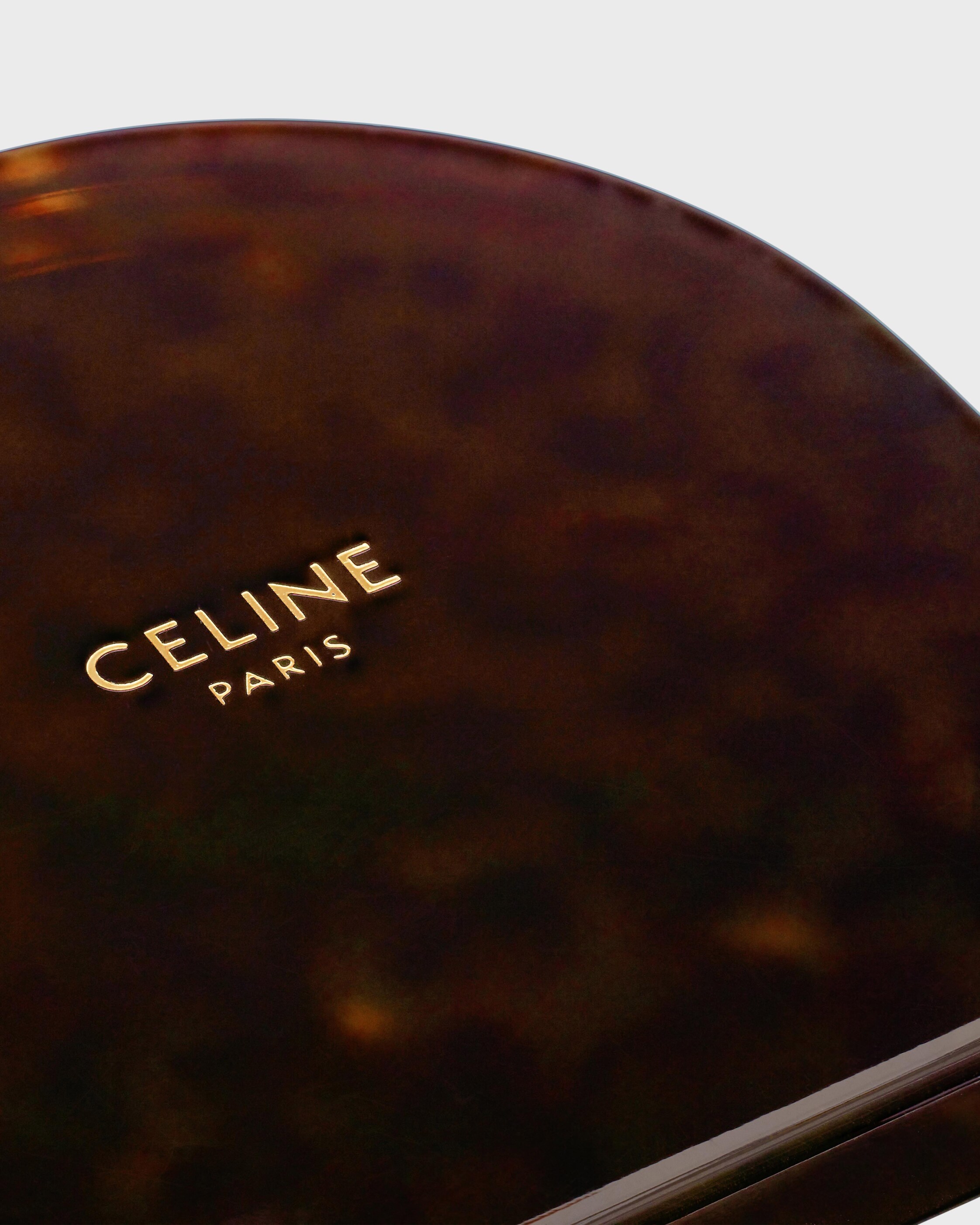 Pocket Mirror in Triomphe Canvas Case - BLACK / TAN | CELINE