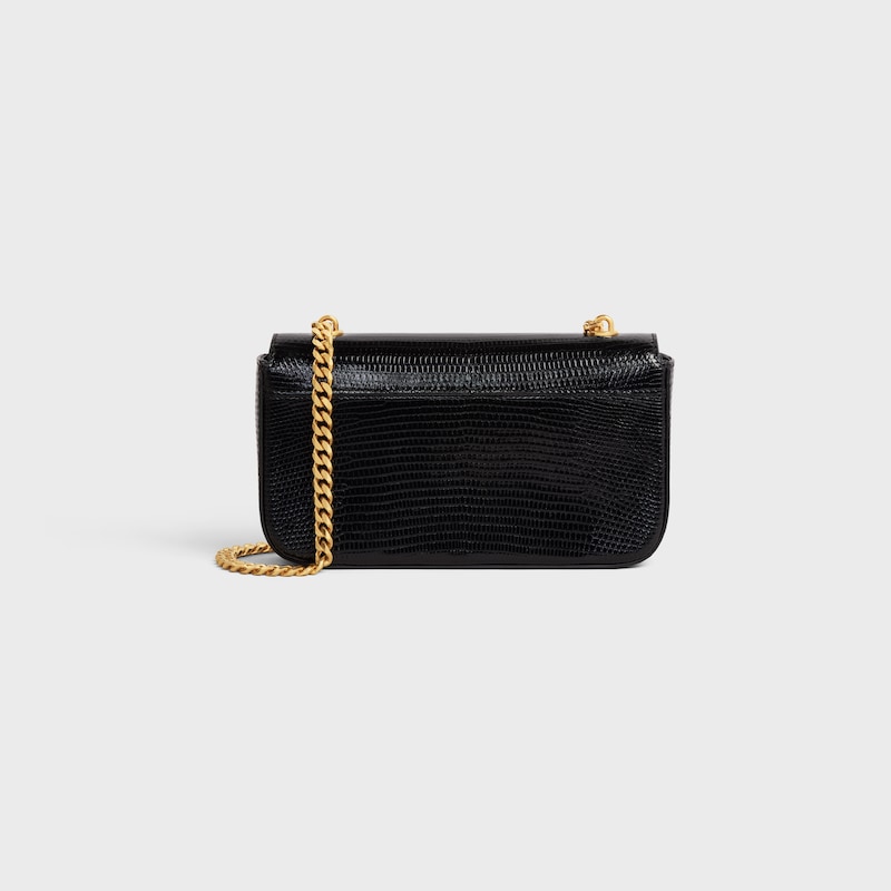 CHAIN SHOULDER BAG CLAUDE in Lizard - BLACK - MORE LINES - 1 | CELINE