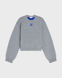 JERSEY CON CUELLO REDONDO DE CACHEMIRA - GRIS / AZUL -  - 1 | CELINE