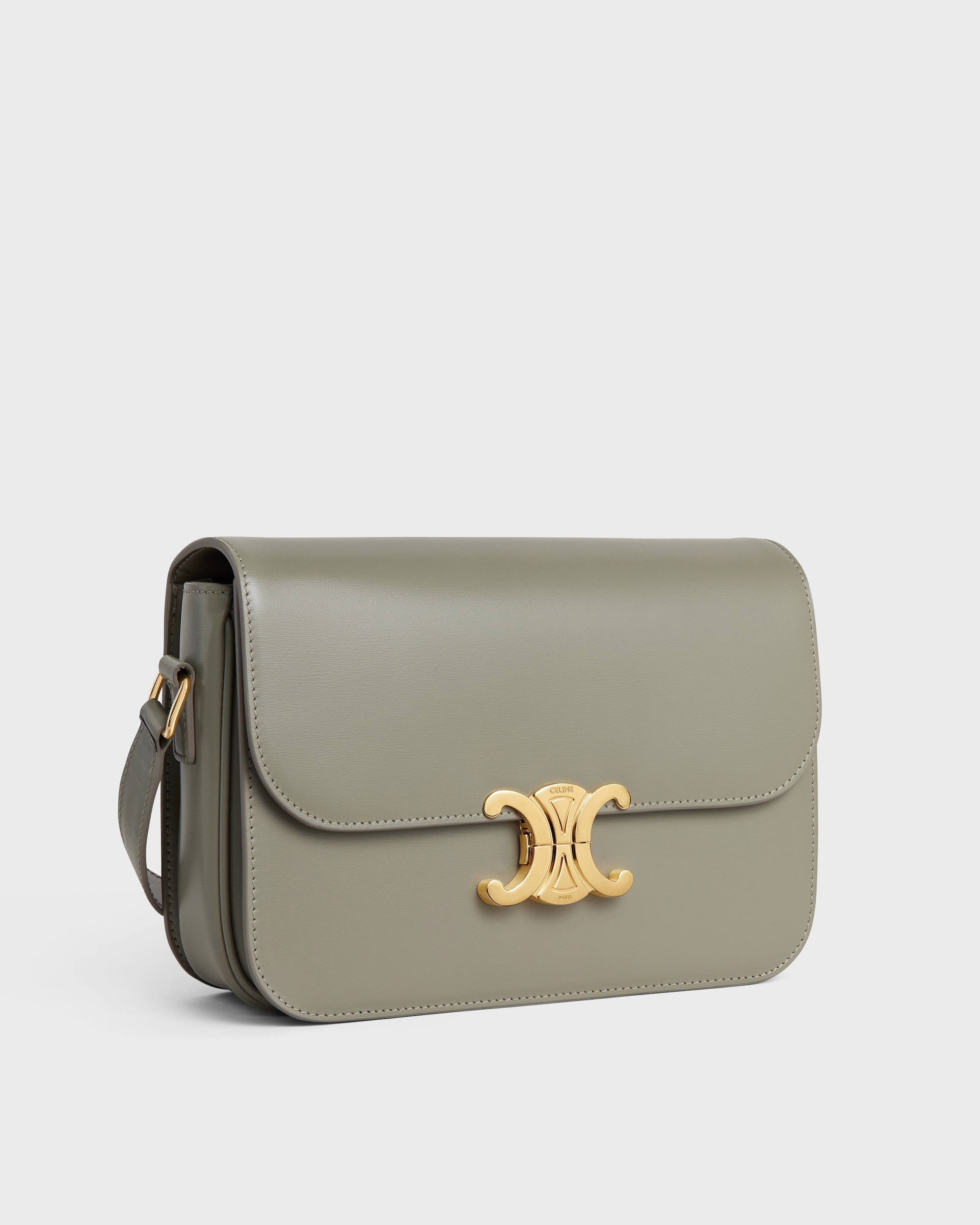 CLASSIQUE TRIOMPHE BAG in shiny calfskin - GREEN CLAY | CELINE