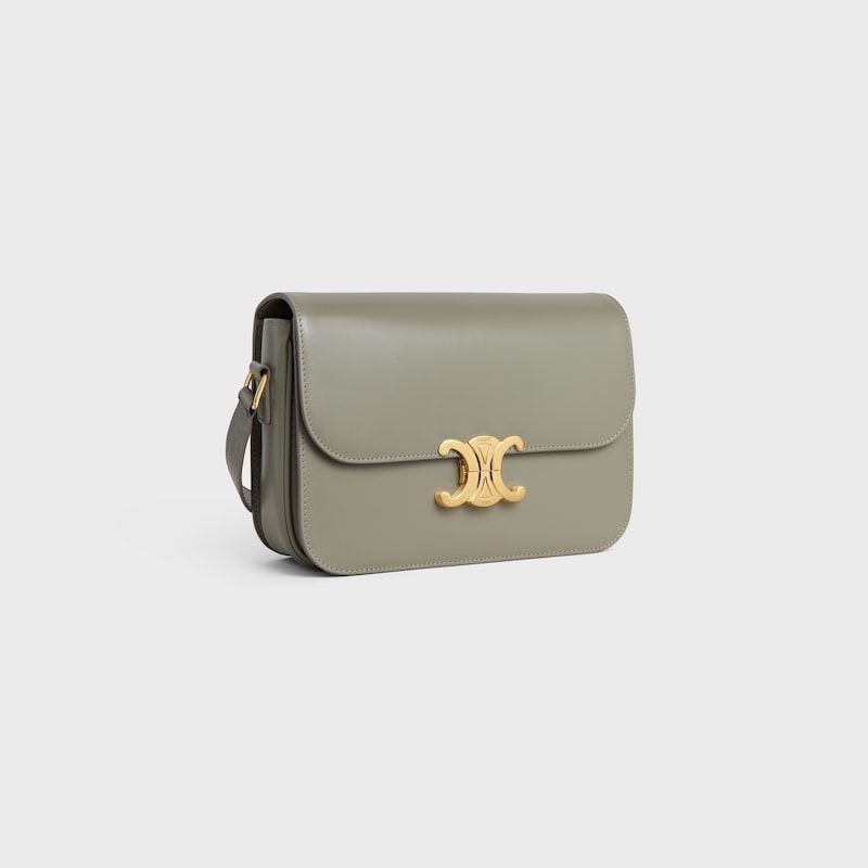 CLASSIQUE TRIOMPHE BAG in shiny calfskin - GREEN CLAY - TRIOMPHE - 1 | CELINE