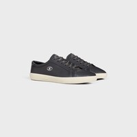 CELINE LOU LOW LACE-UP SNEAKER WITH TRIOMPHE IN LAMBSKIN - DARK GREY -  - 2 | CELINE