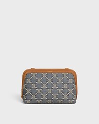 Clutch on Chain IN JACQUARD TRIOMPHE ALL OVER - NAVY/ECRU - MORE LINES - 2 | CELINE