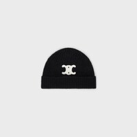 TRIOMPHE BEANIE IN SEAMLESS CASHMERE - BLACK -  - 1 | CELINE