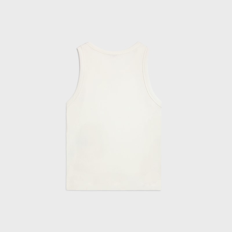 triomphe tank top IN ribbed cotton silk - OFF WHITE -  - 1 | CELINE