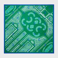 square IN FRENCH GARDEN SILK TWILL - BLUE/GREEN -  - 1 | CELINE