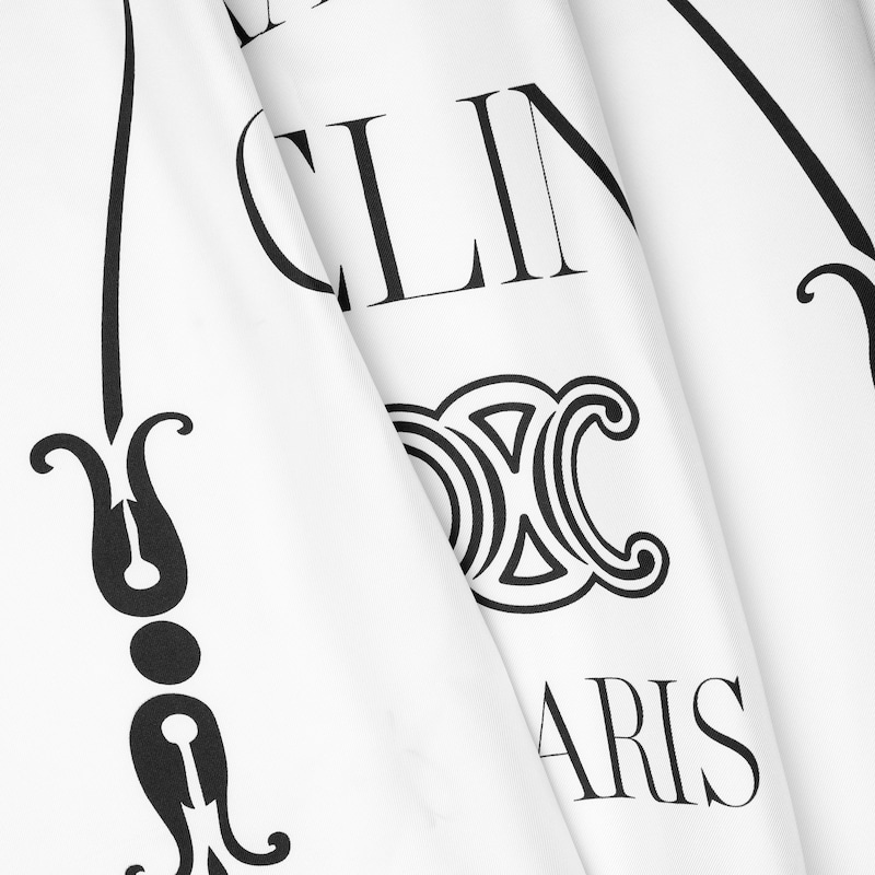 square IN BLASON COLBERT SILK TWILL - OFFWHITE/BLACK -  - 1 | CELINE
