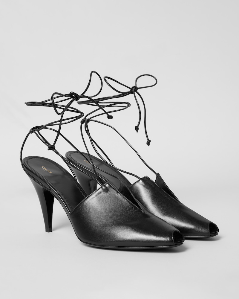 V-NECK SANDAL IN Calfskin - BLACK -  - 1 | CELINE