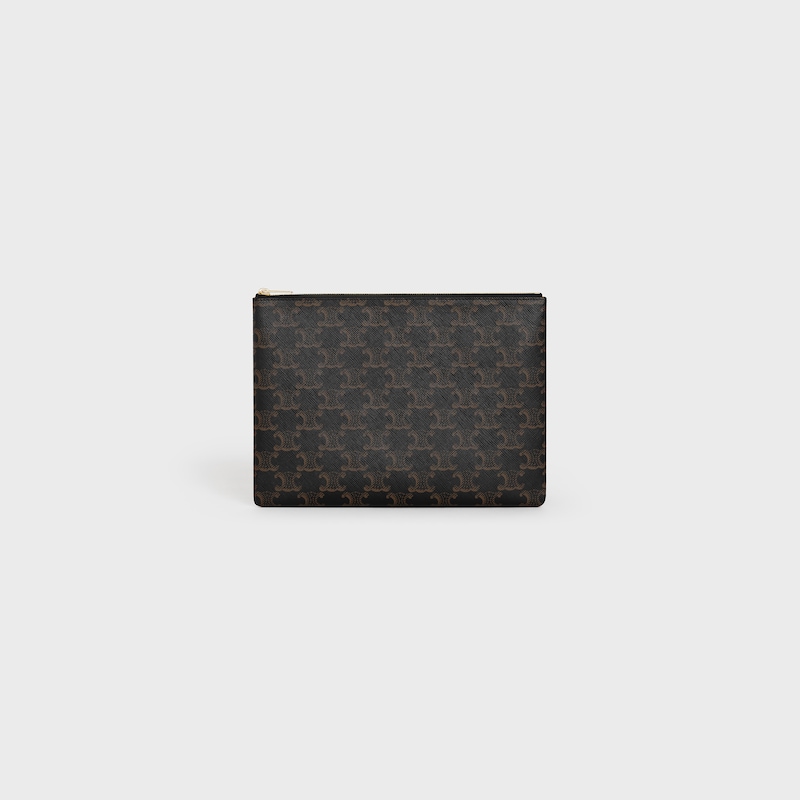 Pouch IN Triomphe Canvas - Black - POUCHES - 1 | CELINE
