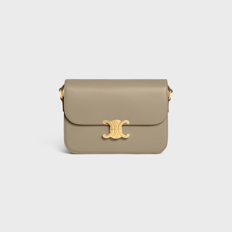 Borsa Triomphe Classique in pelle di vitello lucida - Talpa moderno - TRIOMPHE - 1 | CELINE