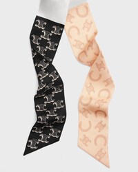 ribbon IN SILK TWILL - OPTIC WHITE/BLACK -  - 2 | CELINE
