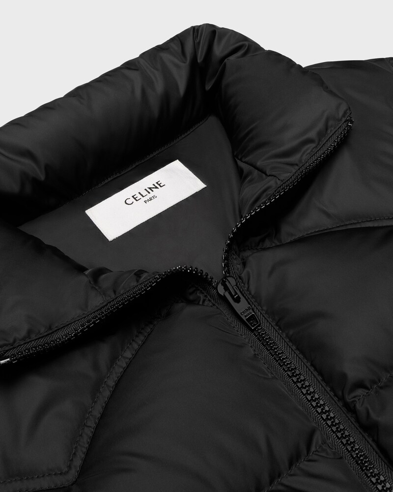 celine western down jacket in lightweight nylon - BLACK / CAMEL -  - 1 | CELINE