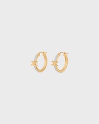 PENDIENTES DE ARO TRIOMPHE DE ESMALTE Y LATÓN CON ACABADO DORADO - AZUL CLARO / DORADO - PENDIENTES - 2 | CELINE