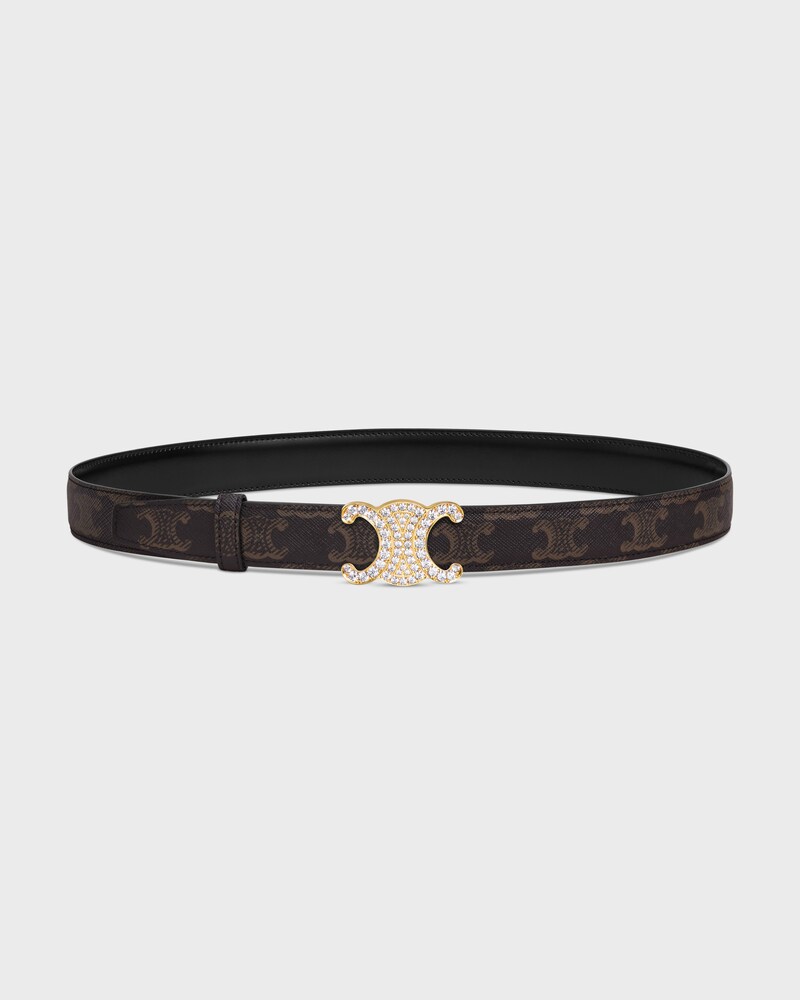 Reversible Strap 25MM IN Taurillon Leather and Triomphe Canvas -  -  - 1 | CELINE