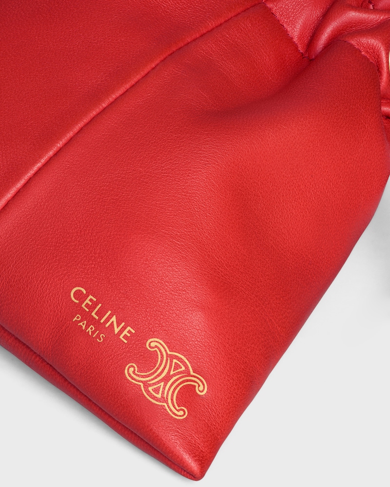 MICRO CRYSTAL POUCH IN SMOOTH LAMBSKIN - ULTRA RED - BAG CHARMS - 1 | CELINE