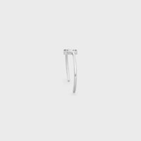 Triomphe Asymmetric Cuff in Brass with Rhodium Finish - SILVER -  - 2 | CELINE