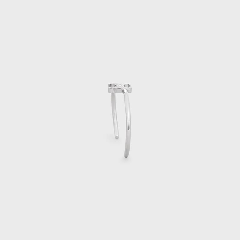 BRAZALETE ASIMÉTRICO TRIOMPHE DE LATÓN CON ACABADO RODIADO - PLATA -  - 1 | CELINE