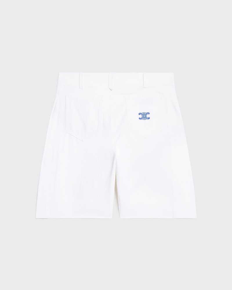 shorts 004 IN INDIGO cotton DENIM - RINSED WHITE -  - 1 | CELINE