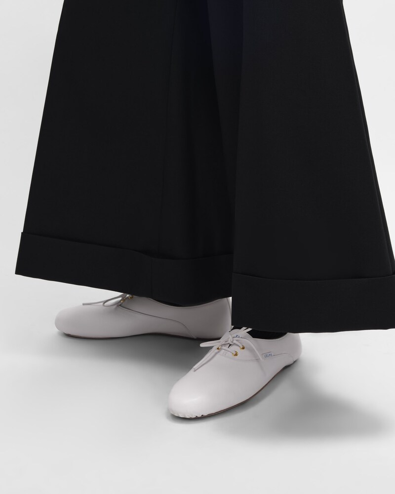 BALLERINE CON LACCI IN PELLE DI AGNELLO - Bianco ultra -  - 1 | CELINE