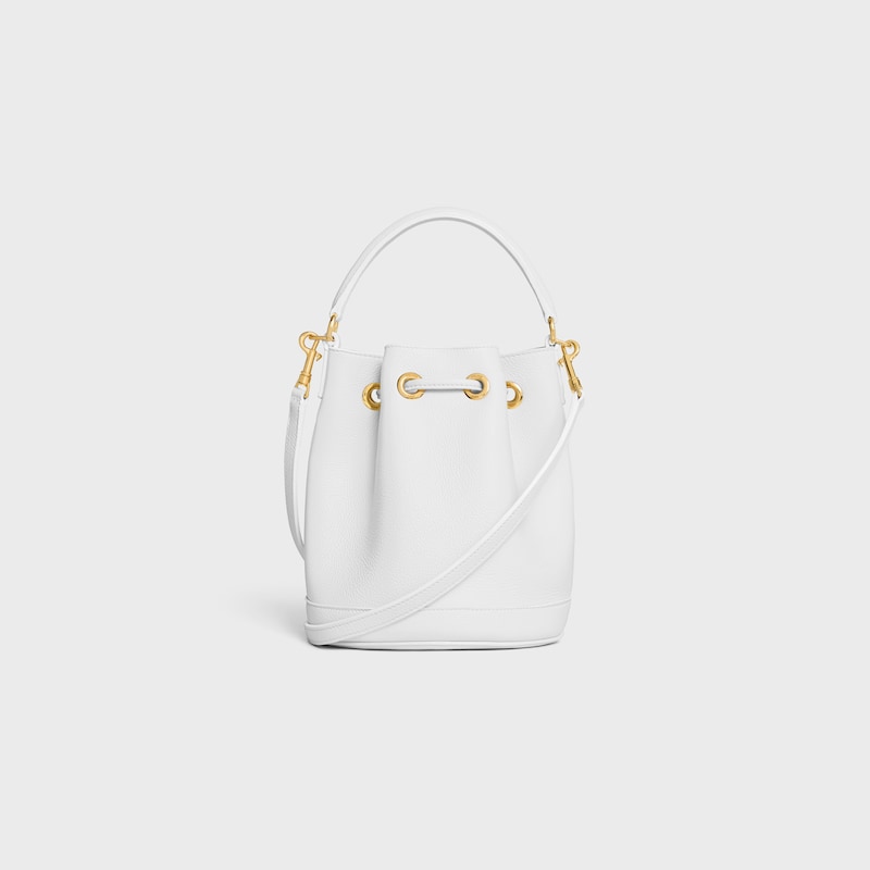 TEEN CLARA BAG IN SUPPLE GRAINED CALFSKIN - ARCTIC WHITE - MORE LINES - 1 | CELINE