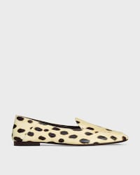 AURA LOAFER IN LEOPARD PRINTED LAMBSKIN - LIGHT BEIGE/BROWN -  - 1 | CELINE