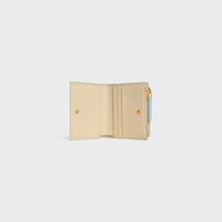 COMPACT WALLET TRIOMPHE STAMP IN GRAINED SUPPLE CALFSKIN - POWDER BLUE / DEEP IVORY - NEW - 2 | CELINE