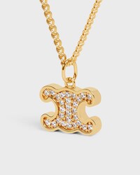 Triomphe Rhinestone Necklace in Brass with Gold Finish and Crystals - GOLD - EXCLUSIVE SELECTION - 2 | CELINE