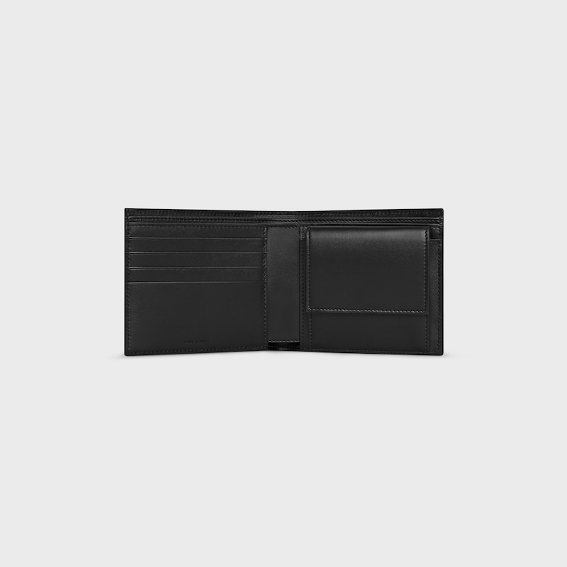 TRIOMPHE壓花牛皮革雙摺錢包 - 黑色 - GIFT FINDER - 1 | CELINE