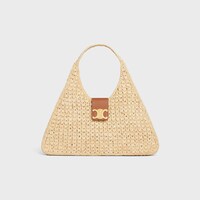 CABAS TRIANGLE植物材料及牛皮革手袋 - 天然色 / 棕黃色 - PANIER草編包 - 1 | CELINE