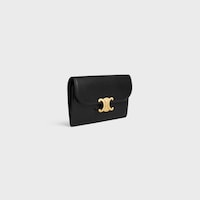 PORTE-CARTES LONG TRIOMPHE AVEC RABAT veau brillant - Noir - PORTE-CARTES - 2 | CELINE