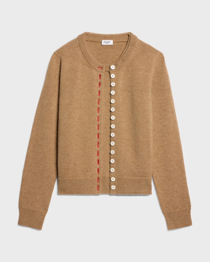 twinset cardigan IN heritage cashmere - CAMEL -  - 1 | CELINE