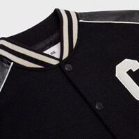 classic teddy jacket in textured wool - BLACK -  - 2 | CELINE