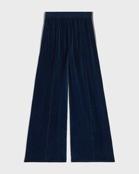 wide tracksuit pants IN velvet jersey - BLEU NUIT/ECRU -  - 2 | CELINE