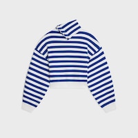JERSEY DE CUELLO ALTO DE ALGODÓN - BLANCO/AZUL REAL -  - 2 | CELINE