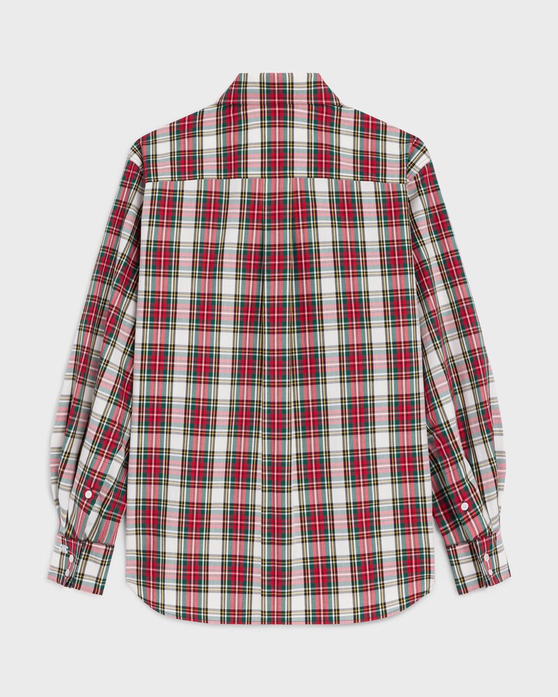 CAMISA DE TARTÁN DE ALGODÓN - BLANCO/ROJO/VERDE -  - 1 | CELINE