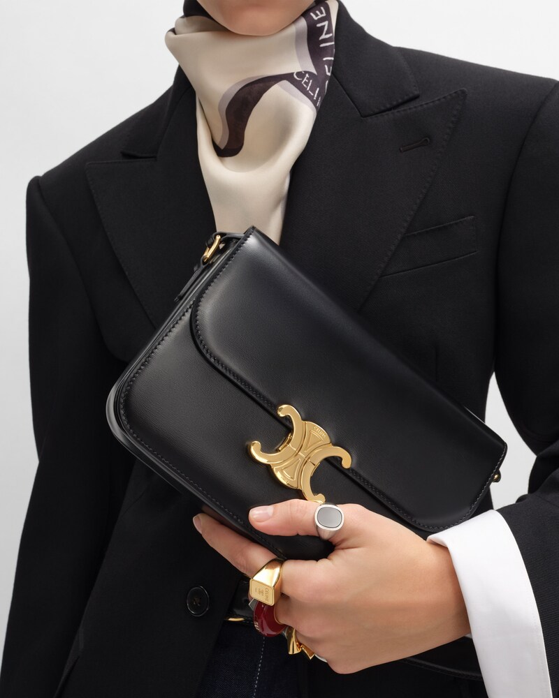 Borsa Triomphe Classique in pelle di vitello lucida - NERO - REGALI SU MISURA - 1 | CELINE