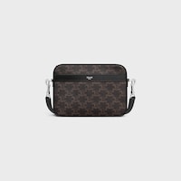 SMALL MESSENGER BAG IN TRIOMPHE CANVAS AND CALFSKIN - BLACK - HAND-PICKED GIFTS - 1 | CELINE
