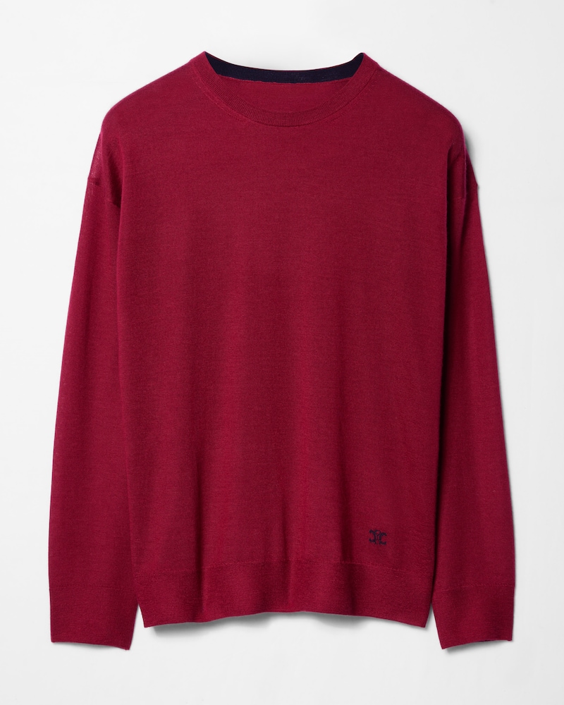 pull col rond cachemire - BORDEAUX/NAVY -  - 1 | CELINE