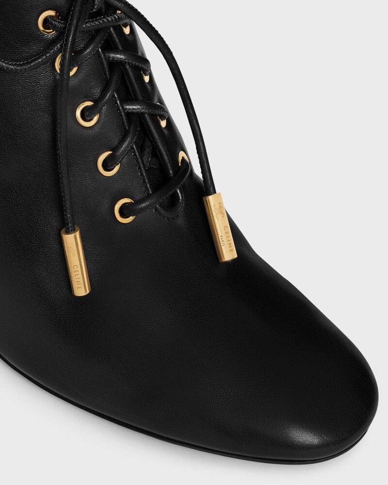 BALLERINE LACÉE À TALON SOFT OXFORD EN CUIR DE VEAU - TANNAGE VÉGÉTAL - Noir -  - 1 | CELINE