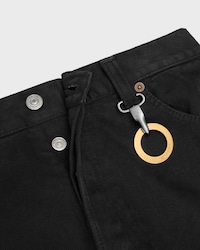ワイドレッグジーンズ 001 / ヘビーコットンツイル - オーバーダイブラック ヘビーストーンウォッシュ -  - 2 | CELINE