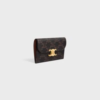 PORTE-CARTES LONG TRIOMPHE AVEC RABAT Toile Triomphe - TAN - PORTE-CARTES - 2 | CELINE