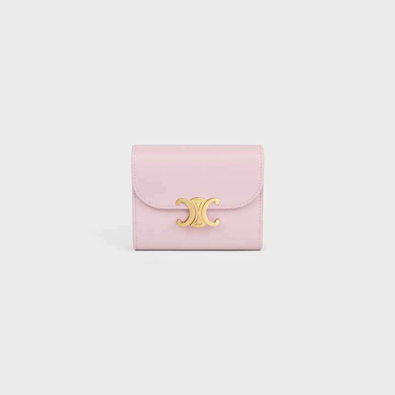 Small Flap Wallet TRIOMPHE IN Shiny calfskin - DIRTY PINK - NEW - 1 | CELINE